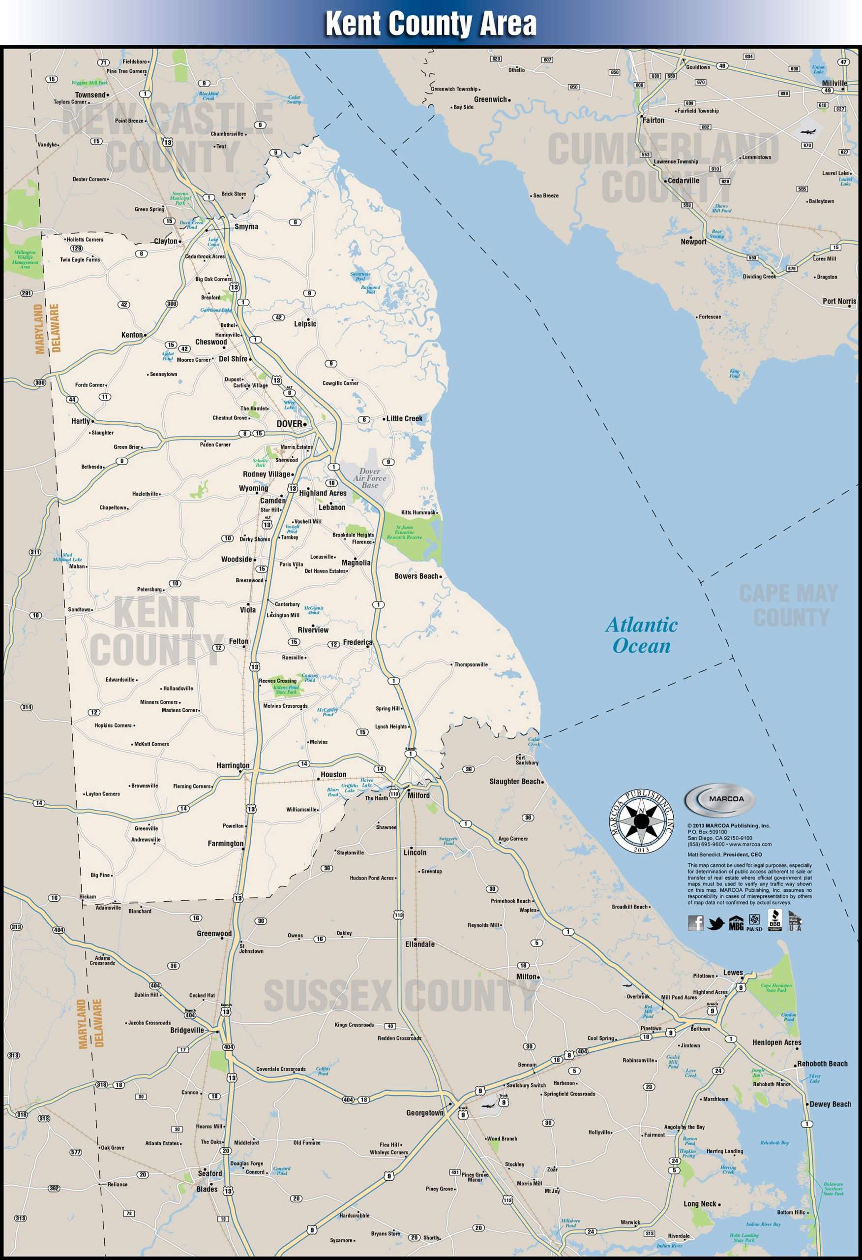 A large map of a state.