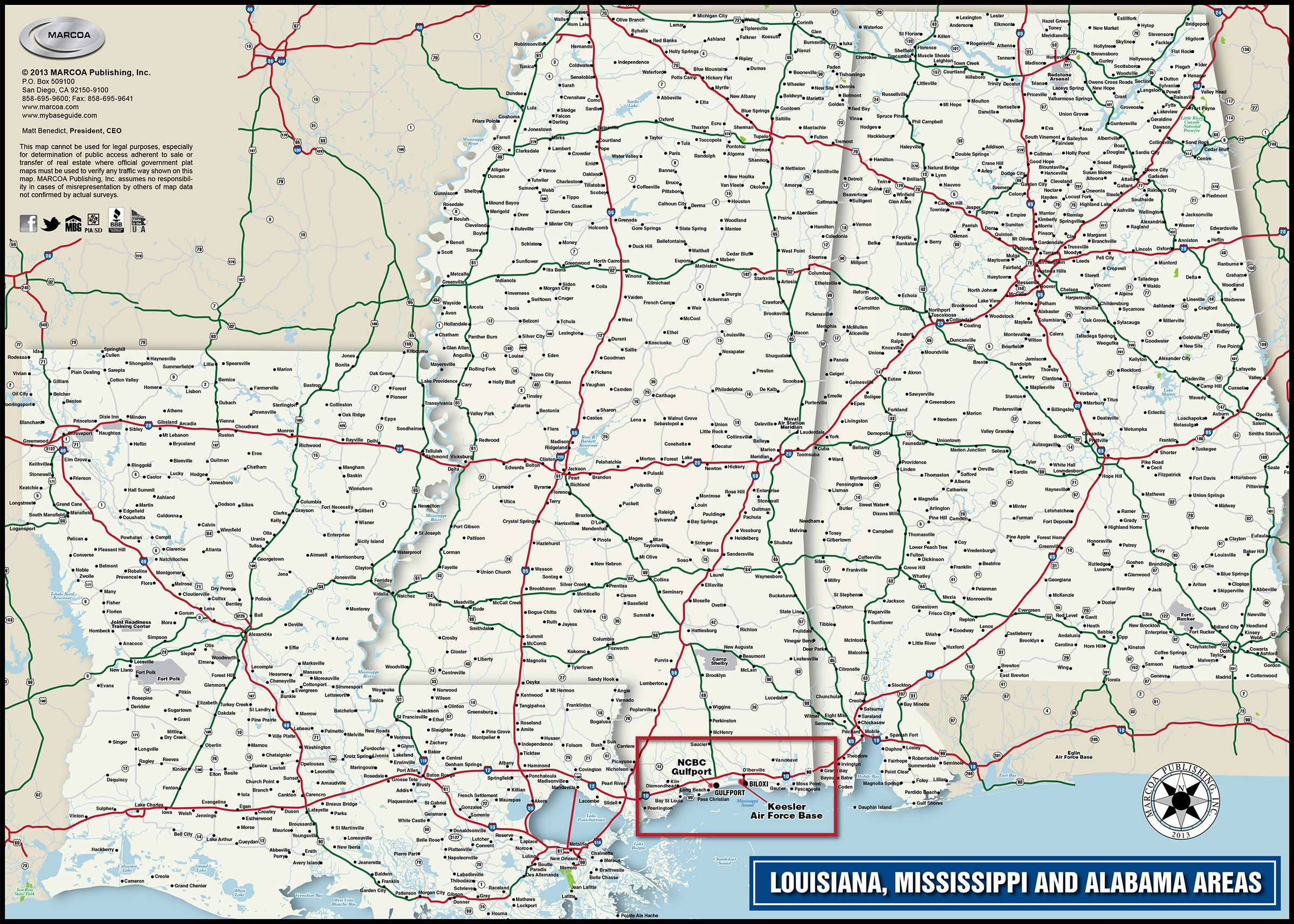 A map of the state of louisiana.